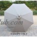 Formosa Covers 9ft Umbrella Replacement Canopy 8 Ribs in Taupe (Canopy Only)   555792375